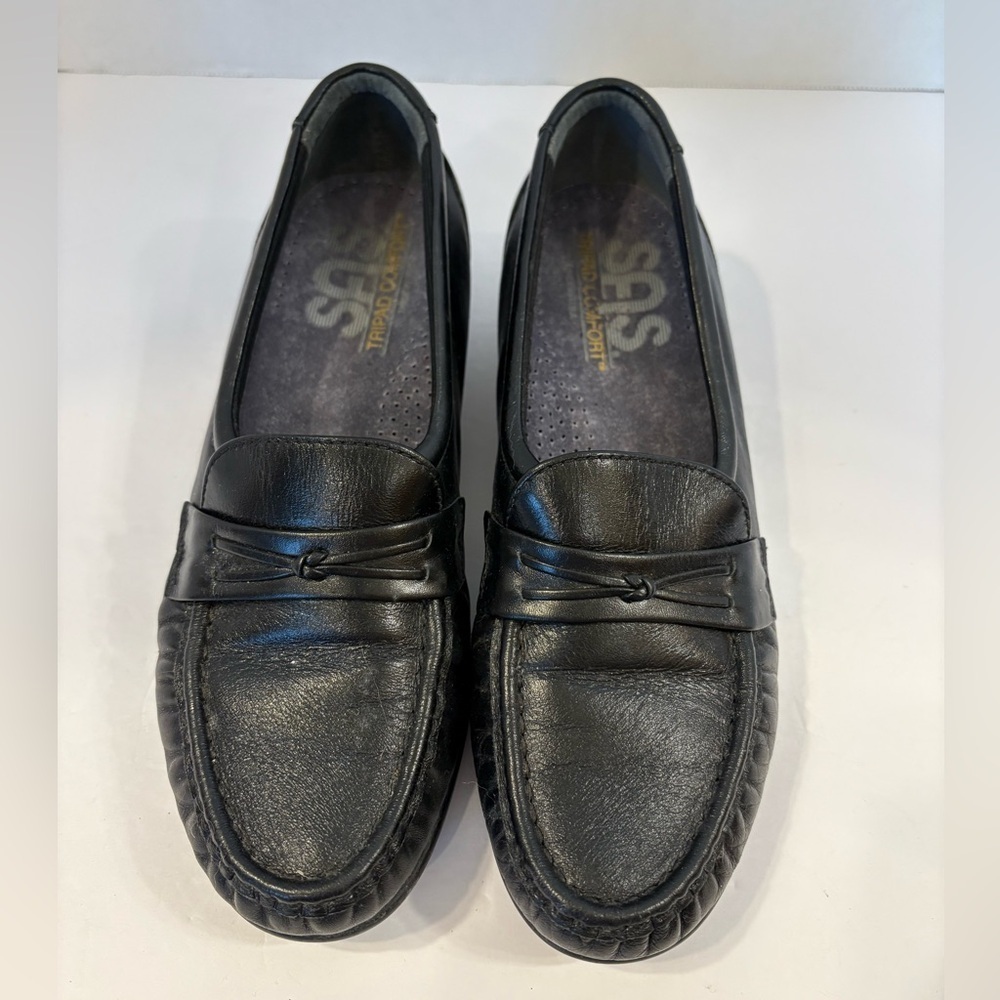 SAS Tripad Comfort black leather slip-on loafers shoes size 5.5